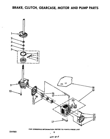 Brake, clutch,gearcase, motor and pump
