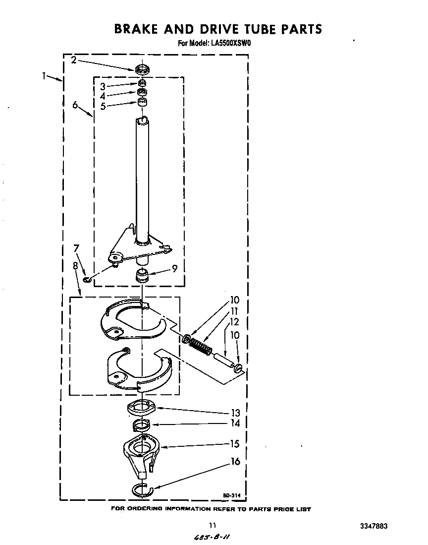 Brake and drive tube