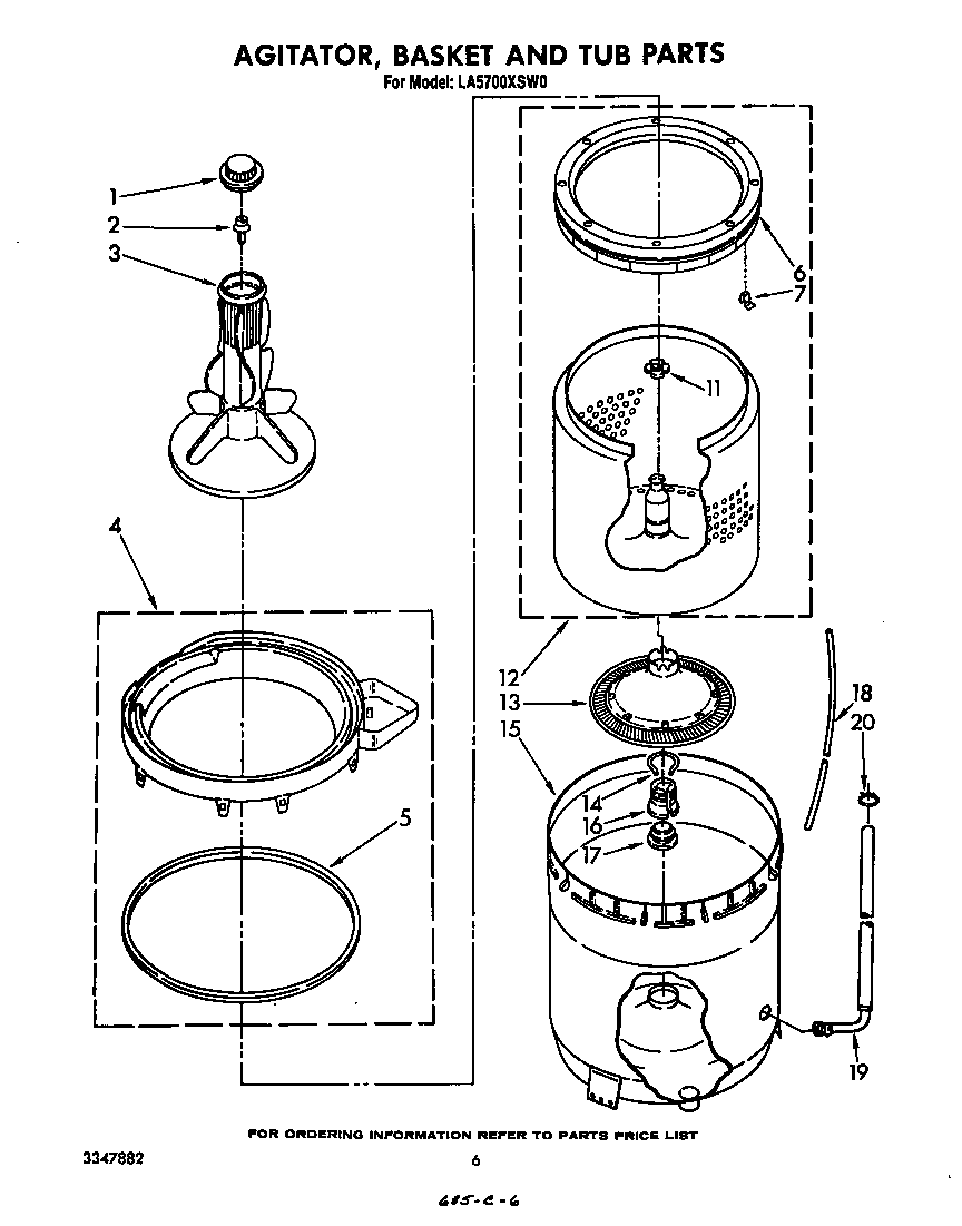 Agitator, basket and tub