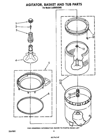 Agitator, basket and tub
