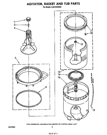 Agitator, basket and tub