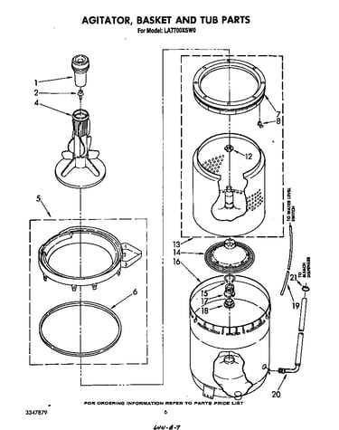 Agitator, basket and tub