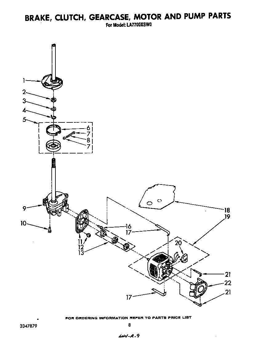 Brake, clutch, gearcase, motor and pump