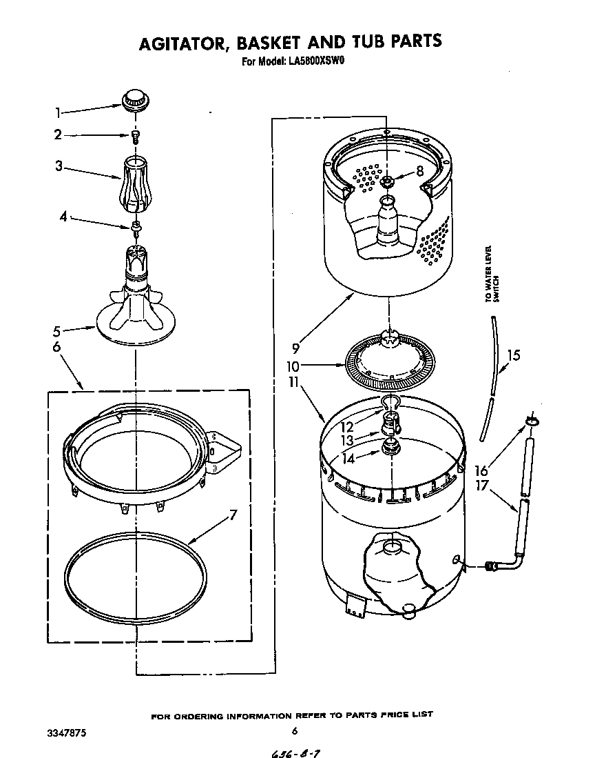 Agitator, basket and tub