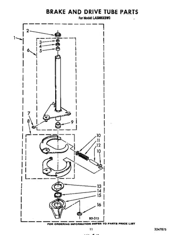 Brake and drive tube