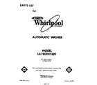 Whirlpool LA7800XSW0 front cover diagram