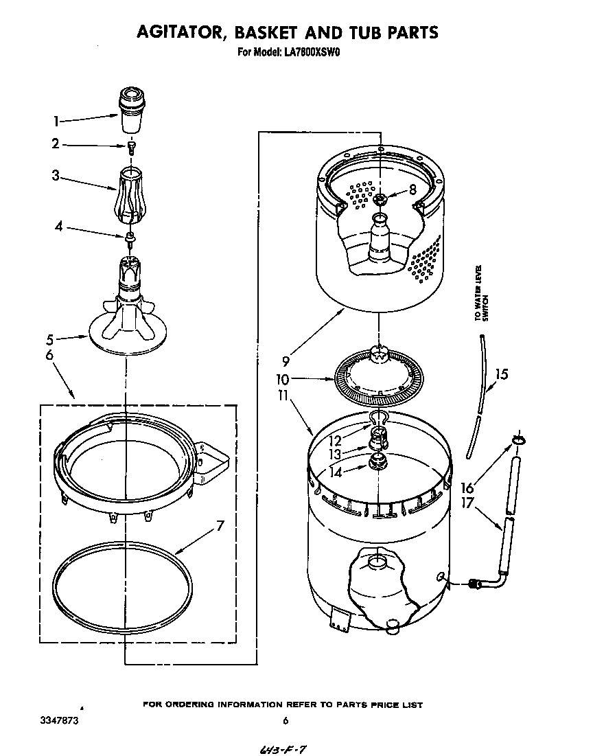 Agitator, basket and tub