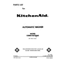 KitchenAid KAWE700TWH0 front cover diagram