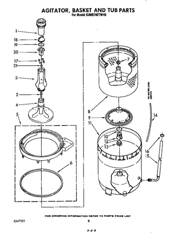 Agitator, basket and tub