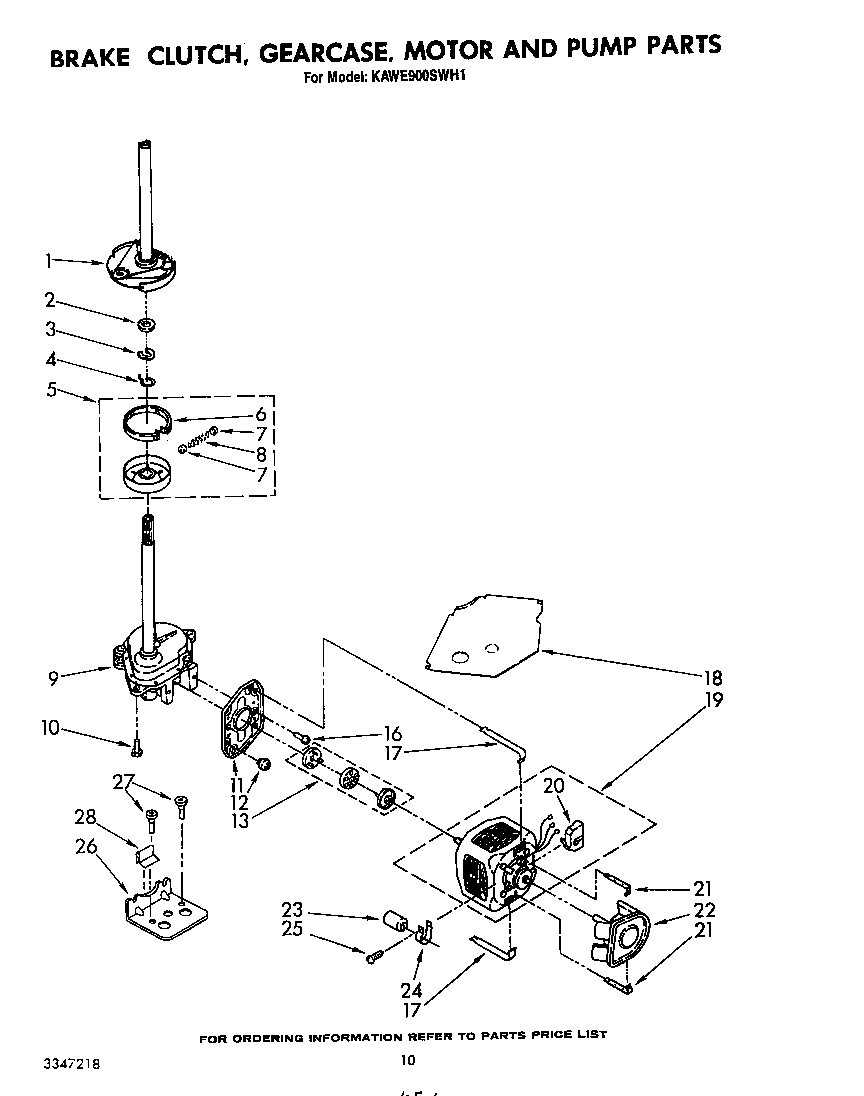 BRAKE CLUTCH, GEARCASE, MOTOR AND PUMP