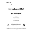 KitchenAid KAWE800SWH1 front cover diagram