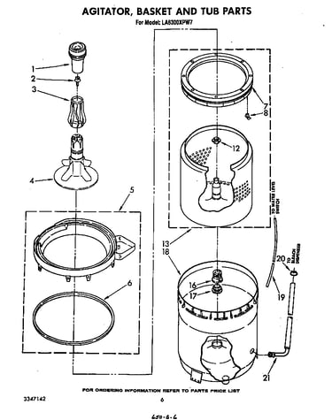 Agitator, basket and tub