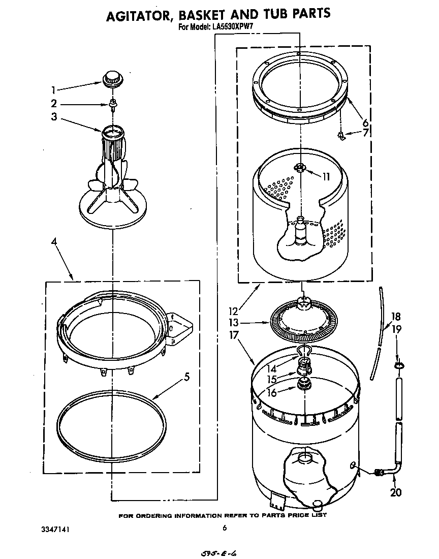 Agitator, basket and tub
