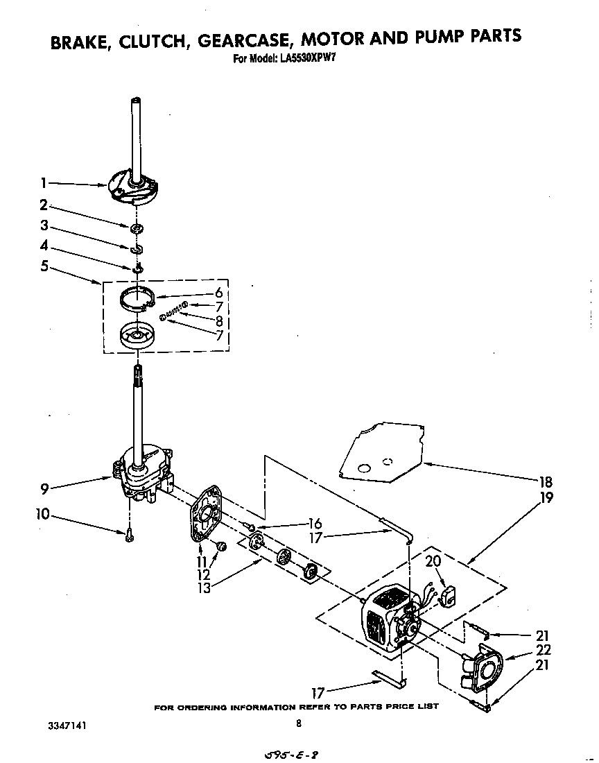 Brake, clutch, gearcase, motor and pump