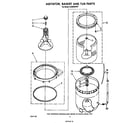 Whirlpool LA5600XPW7 agitator, basket and tub diagram