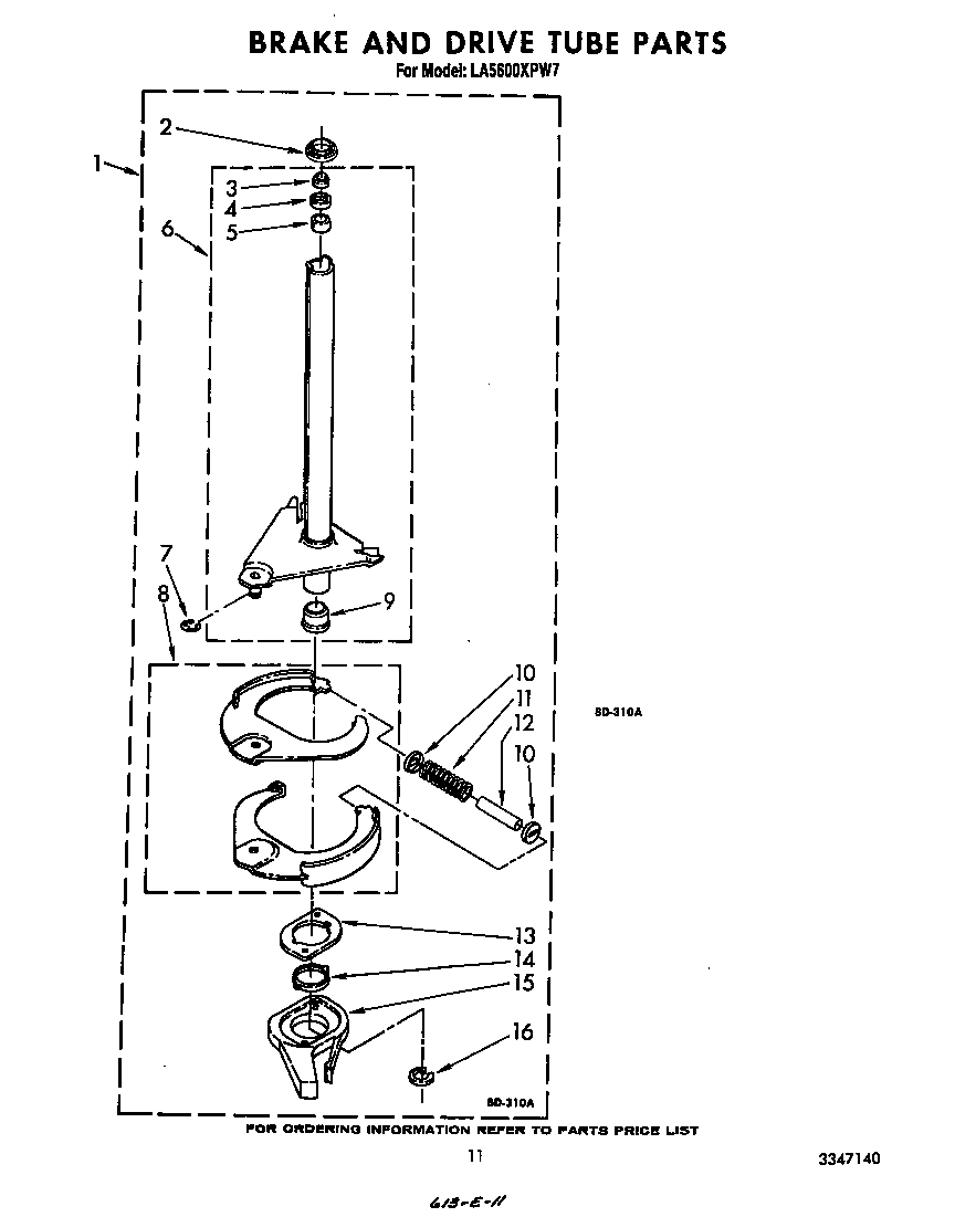 Brake and drive tube