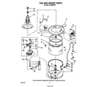 Whirlpool LA5380XPW2 tub and basket diagram