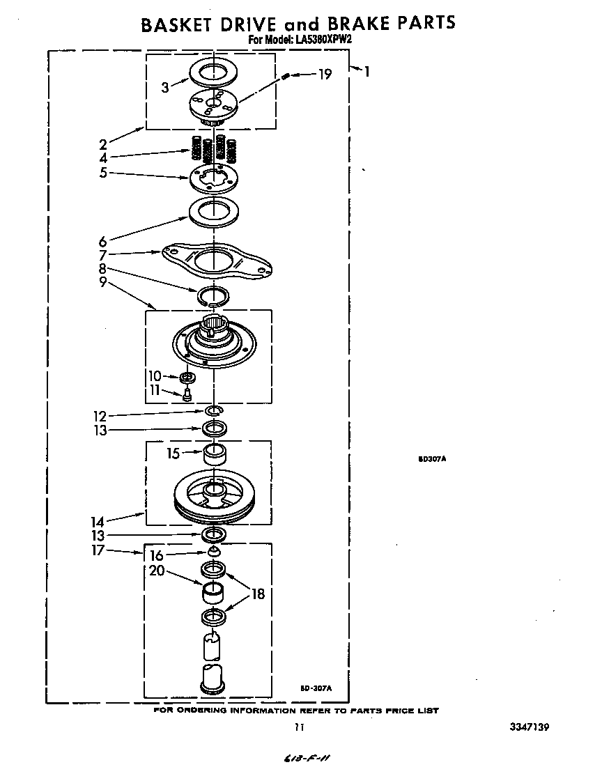 Basket drive and brake