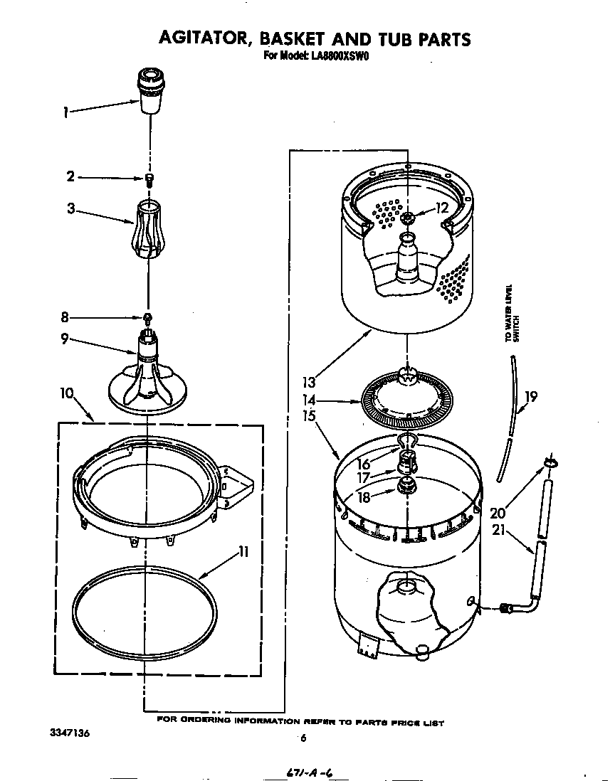 Agitator, basket and tub