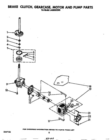 Brake, clutch, gearcase, motor and pump