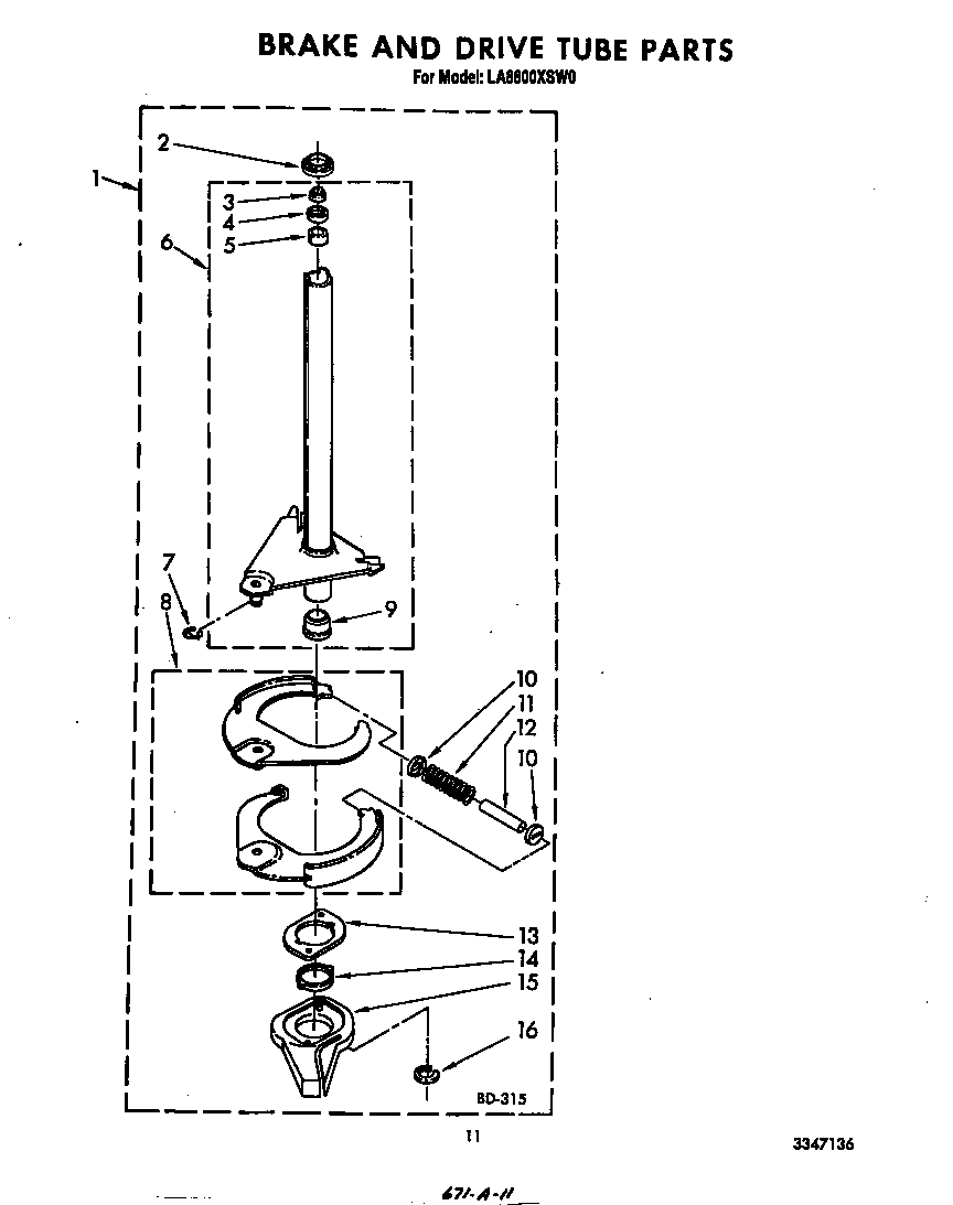 Brake and drive tube