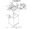Whirlpool LA5570XPW5 top and cabinet diagram