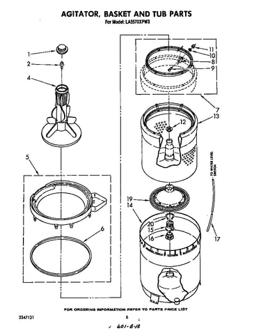 Agitator, basket and tub