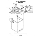 Whirlpool LA5550XPW5 top and cabinet diagram