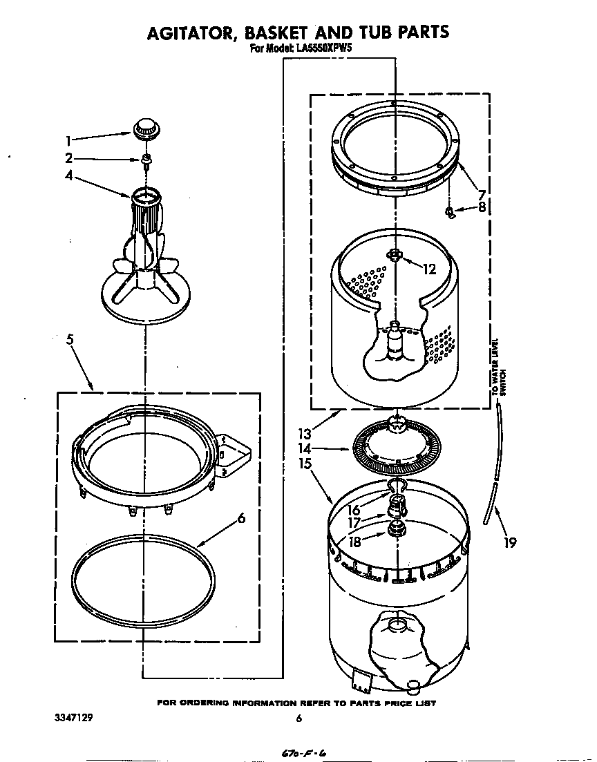Agitator, basket and tub