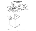 Whirlpool LA5550XPW4 top and cabinet diagram