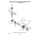 Whirlpool LA5550XPW4 brake, clutch, gearcase, motor and pump diagram