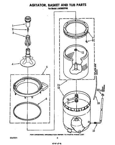 Agitator, basket, and tub