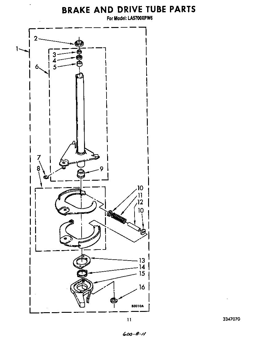 Brake and drive tube