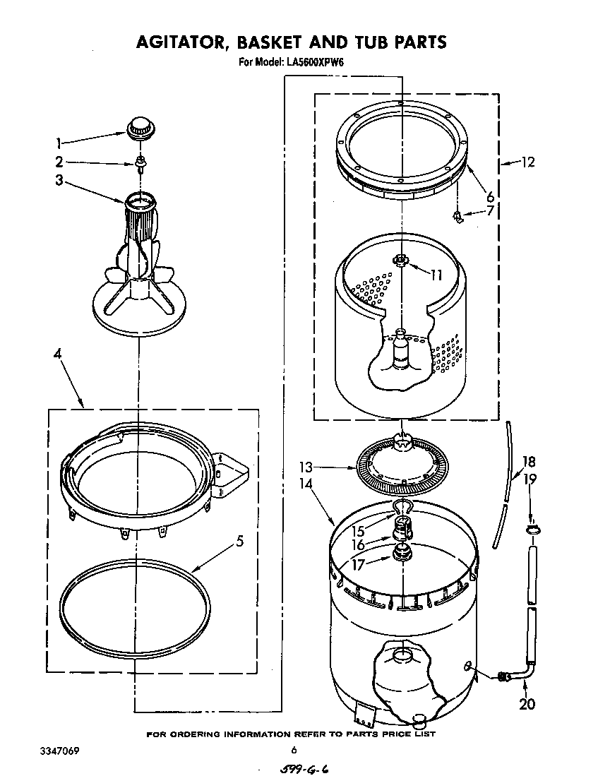 Agitator, basket and tub