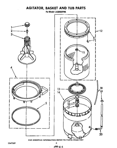Agitator, basket and tub