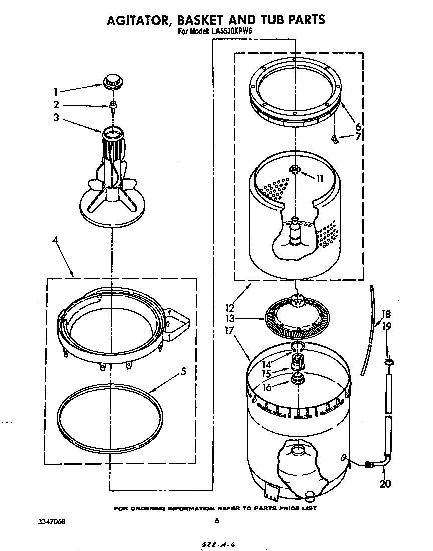 Agitator, basket and tub