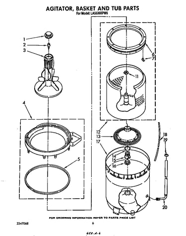 Agitator, basket and tub