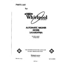Whirlpool LA5500XPW6 front cover diagram