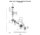 Whirlpool LA5500XPW6 brake, clutch, gearcase, motor and pump diagram