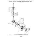 Whirlpool LA6000XPW5 brake, clutch, gearcase, motor and pump diagram
