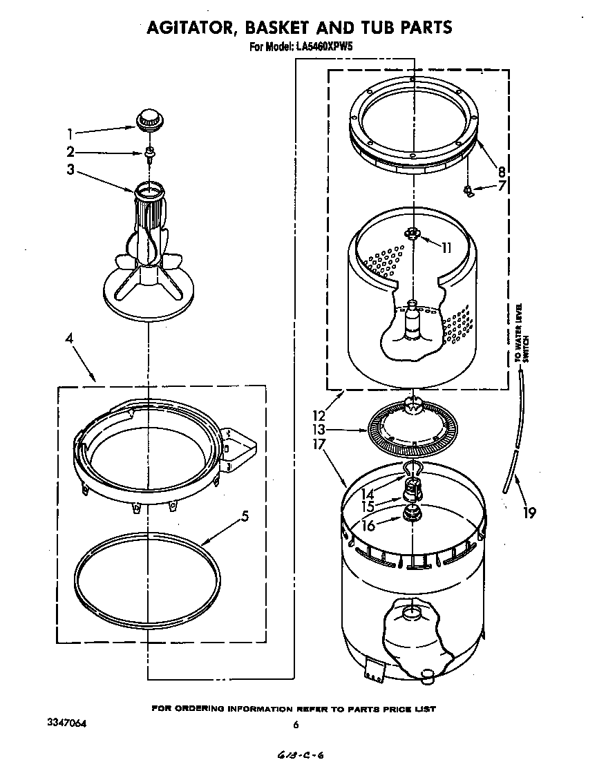 AGITATOR, BASKET AND TUB