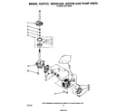 Whirlpool LA5311XPW5 brake, clutch, gearcase, motor, and pump diagram