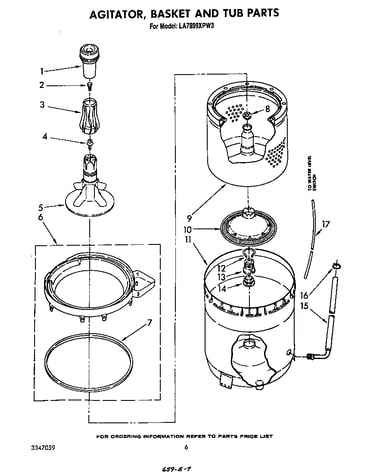 Agitator, basket and tub