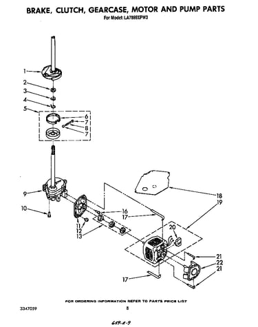Brake, clutch, gearcase, motor and pump
