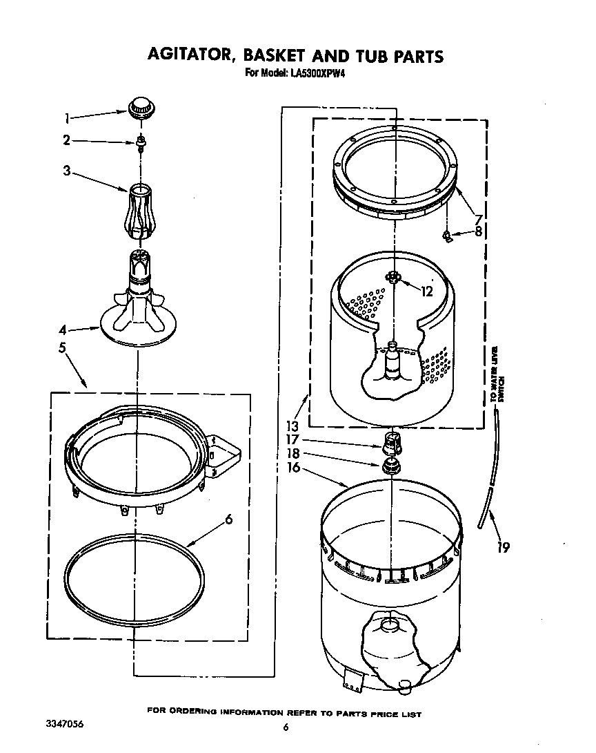 AGITATOR, BASKET AND TUB