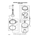 Whirlpool LA5300XPW4 agitator, basket and tub diagram
