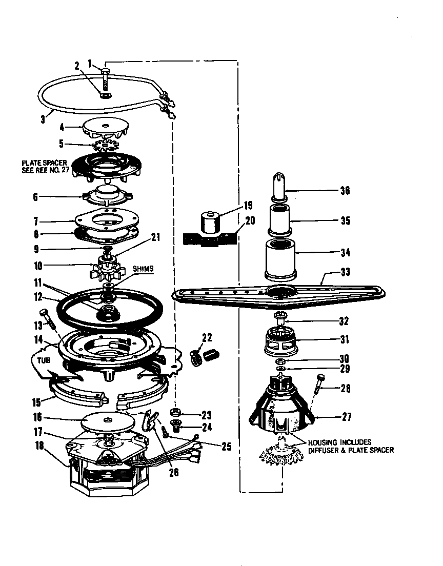 MOTOR, HEATER, AND SPRAY ARM