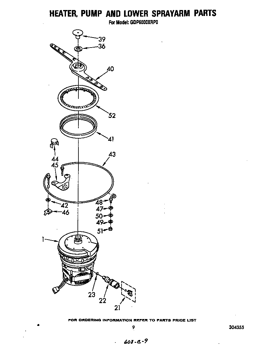 HEATER, PUMP, AND LOWER SPRAY ARM