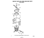 Whirlpool DU5040XP1 heater, pump, and lower spray arm diagram