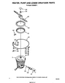 Heater, pump, and lower spray arm